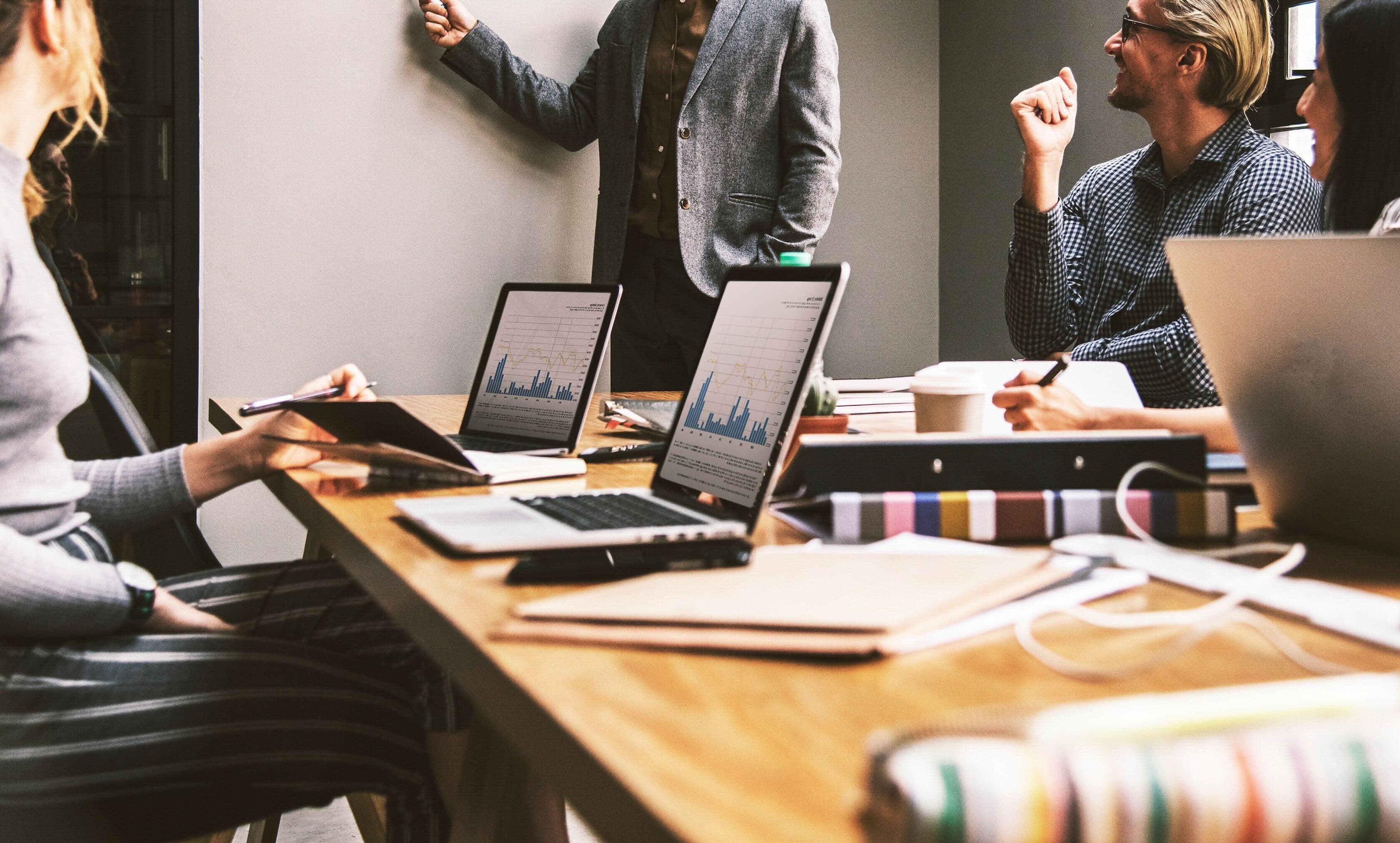 Business professionals collaborating